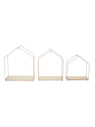 THE HOME DECO FACTORY Regały ścienne (3 sz) w kolorze jasnoróżowo-beżowym