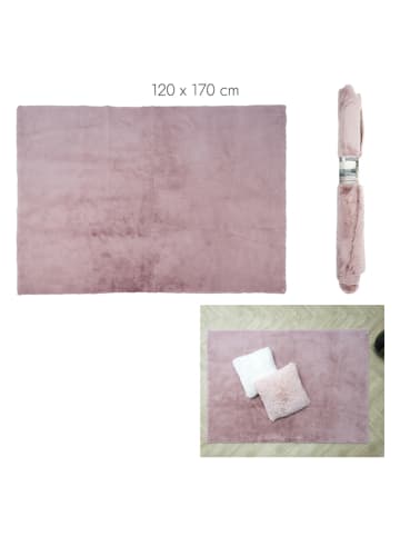 THE HOME DECO FACTORY Kurzflor-Teppich in Rosa - (L)170 x (B)120 cm