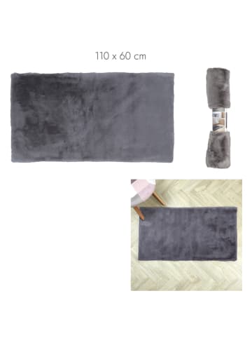 THE HOME DECO FACTORY Kurzflor-Teppich in Grau - (L)110 x (B)60 cm