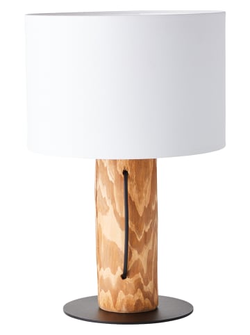 Brilliant Tafellamp "Jimena" lichtbruin/wit - (H)43 x Ø 30 cm
