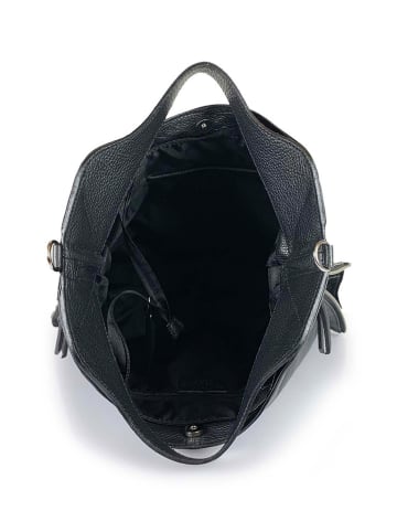 Florence Bags Leder-Henkeltasche "Ge" in Schwarz - (B)39 x (H)31 x (T)5 cm