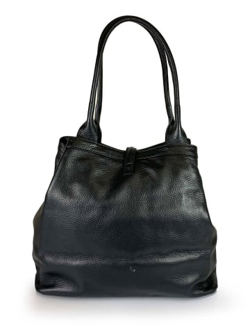 Florence Bags Leren shopper "Fr" zwart - (B)42 x (H)38 x (D)6 cm