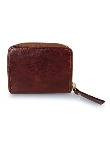 ORE10 Skórzany portfel "Por" w kolorze brązowym - 19 x 10 x 2 cm