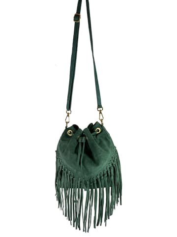 Florence Bags Leder-Umhängetasche "PD" in Grün - (B)27 x (H)30 x (T)6 cm