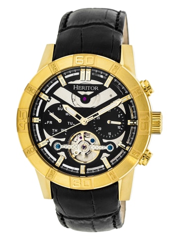 Heritor Automatikuhr "Hannibal" in Schwarz/ Gold