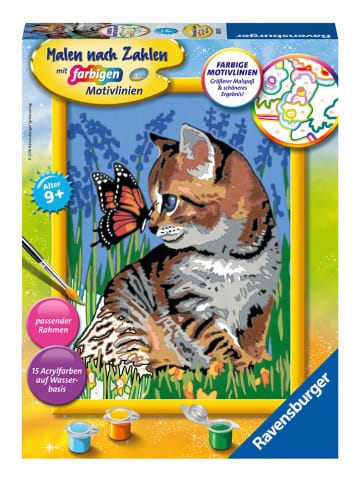 Ravensburger Malen nach Zahlen-Set "Katze mit Schmetterling" - ab 9 Jahren