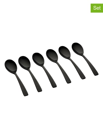Björn 6-delige set: roestvrijstalen koffielepels "Oglu" zwart - (L)12 cm
