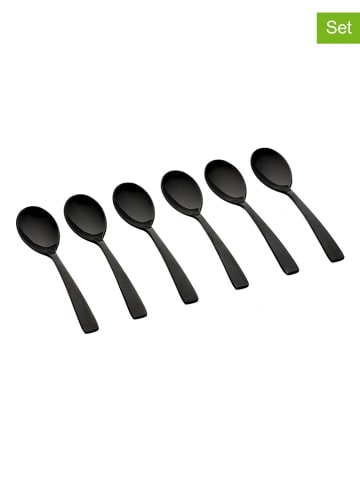 Björn 6er-Set: Edelstahl-Kaffeelöffel "Oglu" in Schwarz - (L)12 cm