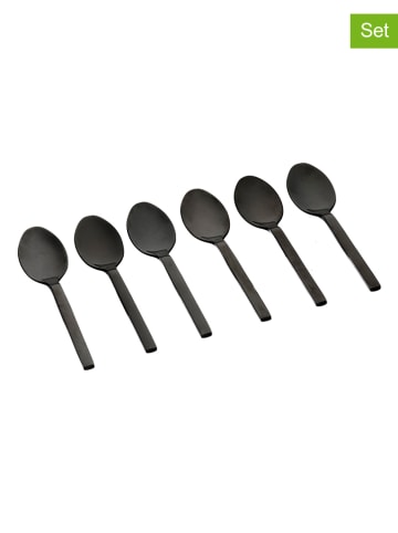 Björn 6-delige set: roestvrijstalen koffielepels "Emund" zwart - (L)12 cm