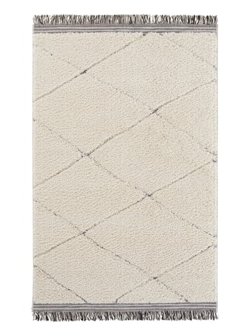 Mint Rugs Hoogpolig tapijt "Danaki" crème/grijs