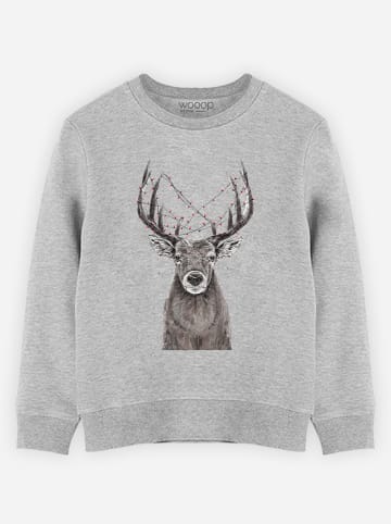 WOOOP Sweatshirt "Christmas Deer" grijs