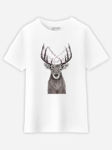 WOOOP Shirt "Christmas Deer" in Weiß
