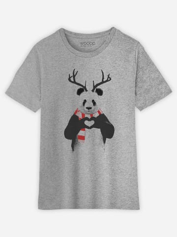 WOOOP Koszulka "Xmas Panda" w kolorze szarym