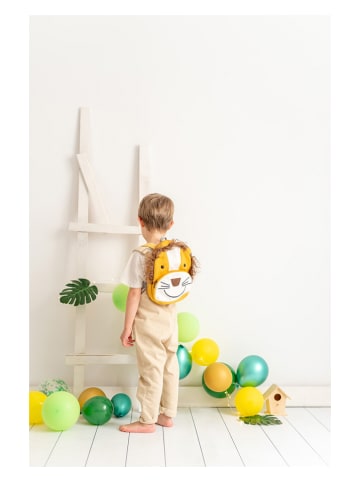Crochetts Plecak "Simba" w kolorze musztardowo-białym - 22 x 27 x 12 cm