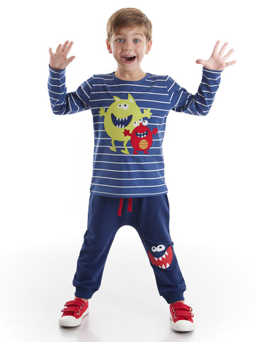 Deno Kids 2tlg. Outfit "Monster Bros" in Dunkelblau