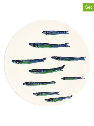 Ogo Living Talerze obiadowe (6 szt.) "Ocean" w kolorze niebiesko-zielono-białym - Ø 27 cm