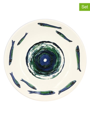 Ogo Living 6-delige set: soepborden "Ocean" blauw/groen/wit - Ø 21,5 cm