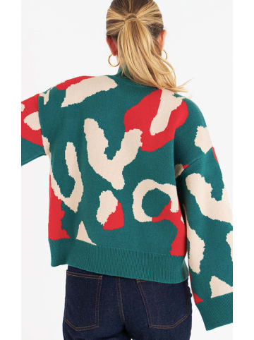 Zibi London Sweter w kolorze zielonym ze wzorem