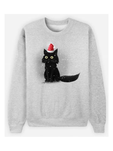 WOOOP Sweatshirt "Christmas Cat" in Grau