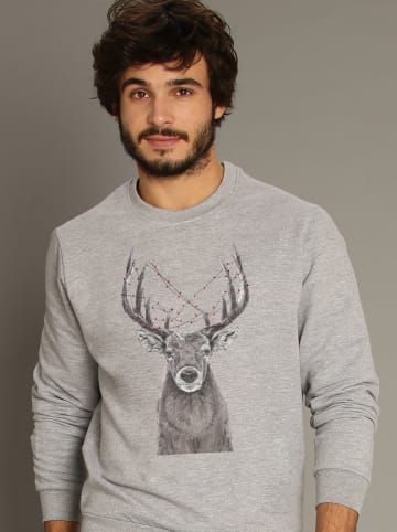 WOOOP Sweatshirt "Christmas Deer" grijs