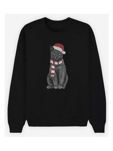 WOOOP Sweatshirt "Xmas Cat" in Schwarz