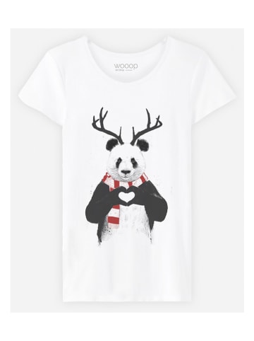WOOOP Koszulka "Xmas Panda" w kolorze białym