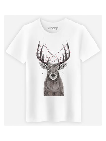 WOOOP Shirt "Christmas Deer" in Weiß