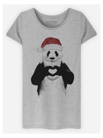 WOOOP Koszulka "Santa Panda" w kolorze szarym
