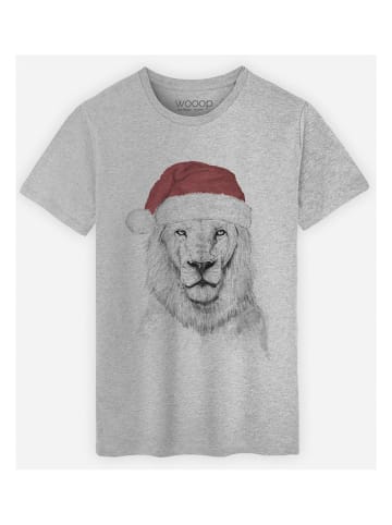 WOOOP Koszulka "Santa Lion" w kolorze szarym
