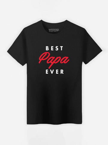 WOOOP Koszulka "Best Papa Ever" w kolorze czarnym