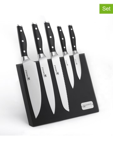Laguiole 6-częściowy zestaw noży "Vatel" w kolorze srebrno-czarnym