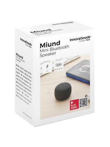 InnovaGoods Bezprzewodowy głośnik w kolorze czarnym - wys. 2,5 x Ø 3,5 cm