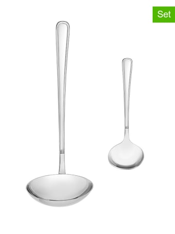 Gerlach 2-częściowy zestaw łyżek wazowych "Antica" w kolorze srebrnym