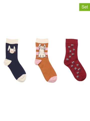 Walkiddy 3-delige set: sokken rood/donkerblauw/oranje