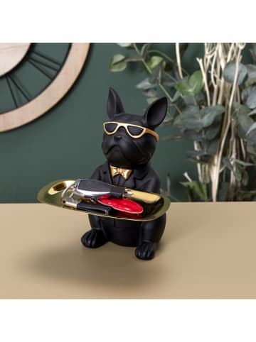 Rétro Chic Figurka dekoracyjna "Bulldog" w kolorze złoto-czarnym - 27 x 21 x 17 cm