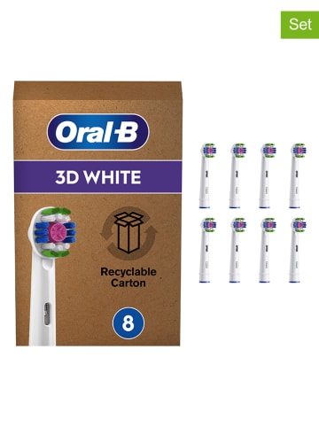 Oral-B 8er-Set: Ersatz-Bürstenköpfe "3D White" in Weiß