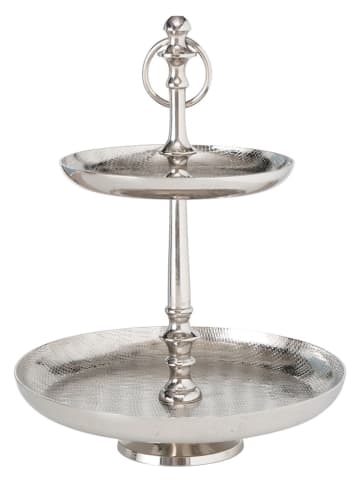 Boltze Etagère "Passia" zilverkleurig - (H)30 x Ø 24 cm