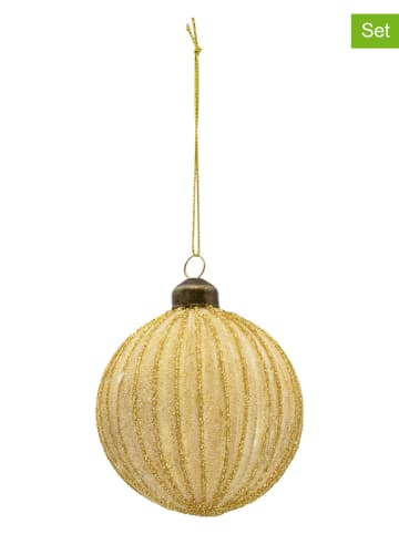 Clayre & Eef Bombki (4 szt.) w kolorze złotym - Ø 8 cm
