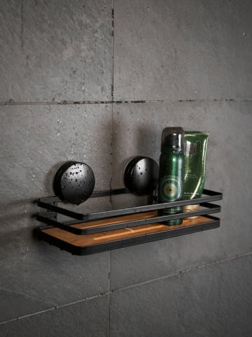 Wenko Półka prysznicowa "Alba" w kolorze czarno-jasnobrązowym - 26 x 11 x 12,5 cm