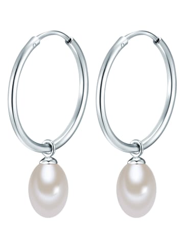 The Pacific Pearl Company Zilveren creolen met parels