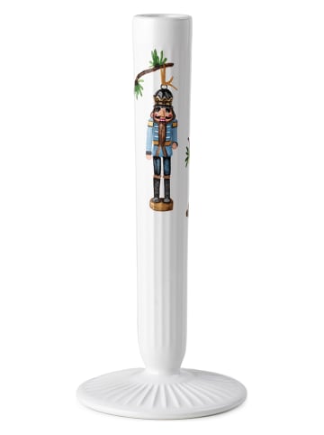 Kähler Świecznik w kolorze białym ze wzorem - wys. 20 cm
