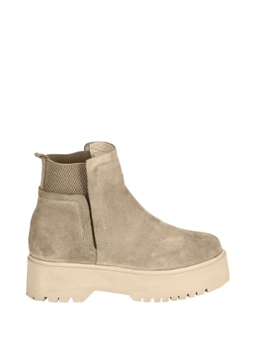 Moosefield Leren chelseaboots donkerbeige