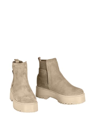 Moosefield Leren chelseaboots donkerbeige