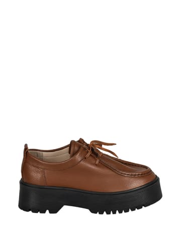 Moosefield Leren veterschoenen lichtbruin