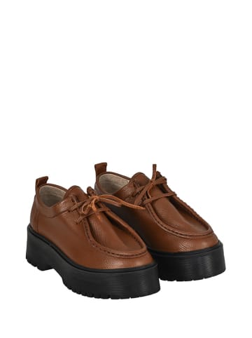 Moosefield Leren veterschoenen lichtbruin