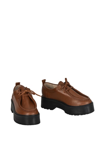 Moosefield Leren veterschoenen lichtbruin
