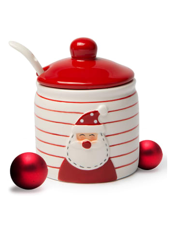 Trendy Kitchen by EXCÉLSA Cukierniczka "Snowman" w kolorze biało-czerwonym - 250 ml