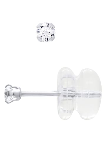 DYAMANT Witgouden oorstekers met edelstenen