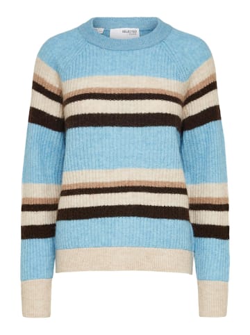 SELECTED FEMME Sweter "Star" w kolorze kremowo-brązowo-błękitnym