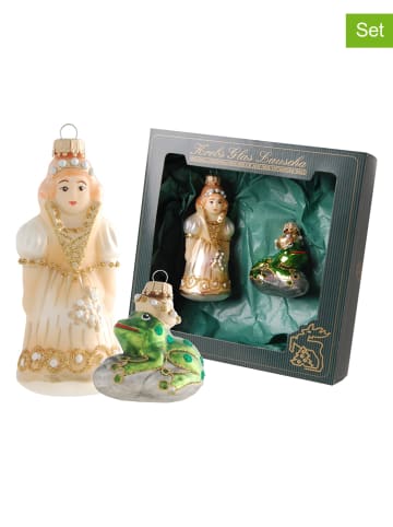 Krebs Glas Lauscha Christbaumornamente "Der Froschkönig" in Bunt - 2 Stück